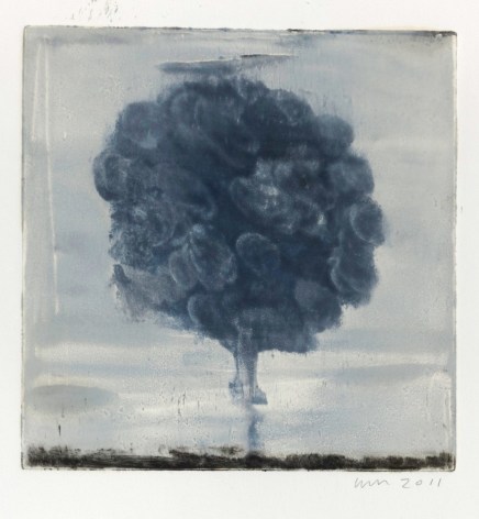 Wendy Mark  Blue Tree, 2010  Monotype Plate 10 x 10 inches (25.4 x 25.4 cm)