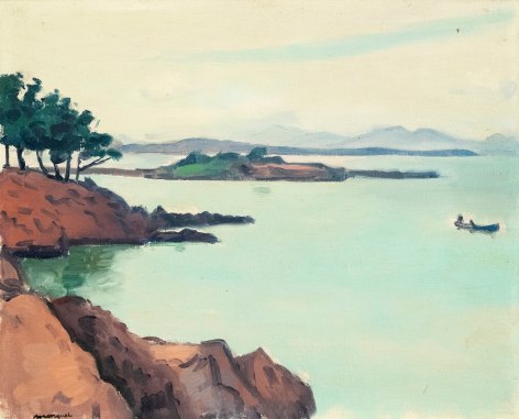 Albert Marquet, Rivages, Porquerolles, 1939    . Oil on canvas, on board 13 x 16 1/8 in. (33 x 41 cm) Signed lower left