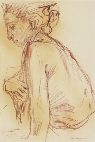 Mary Meerson in Profile, 1931, Red chalk on paper