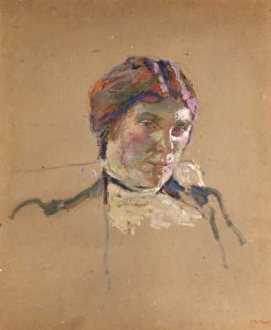 Edouard Vuillard,  Suzanne Despr&egrave;s, c. 1908  Oil on paperboard 22 1/2 x 18 1/4 inches