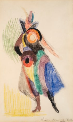 Costume Study (Costume simultan&eacute;), 1917, Portugal  Wax and colored pencils on paper 15 7/8 x 10 inches