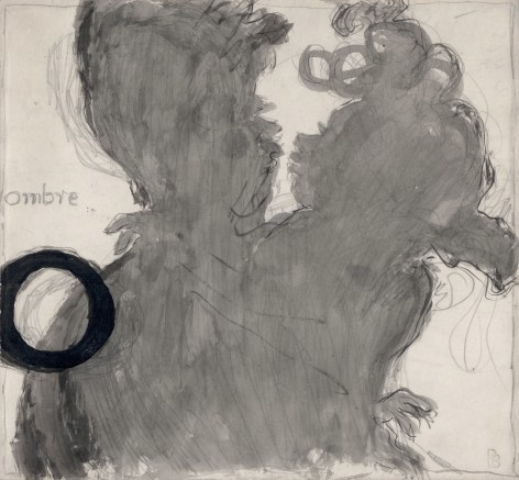 Pierre Bonnard, O, Ombre (Dessin pour un Alphabet sentimental), 1893, O, Ombre (drawing for Un Alphabet Sentimental), 1893  Ink and pencil on paper 7 1/4 x 7 7/8 inches