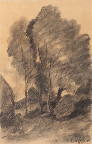 Jean-Baptiste-Camille Corot Vieillard Passant dans Vallon Boise, 1873