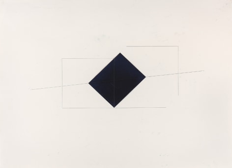 Dorothea Rockburne, Indication of Installation, Whitney Piece, 1973  38 x 50 inches  Carbon paper and carbon lines on paper