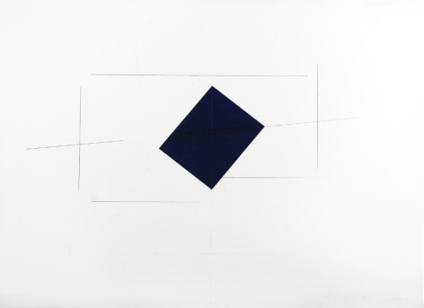 Dorothea Rockburne, Indication of Installation, Nesting, 1973  38 x 50 inches  Carbon paper and carbon lines on paper