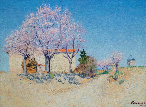 Achille Laug&eacute; french, 1861&ndash;1944 Almond Trees in Spring (Amandiers au printemps) Oil on canvas 211&frasl;8 x 283&frasl;8 inches