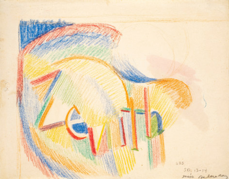 Study for Zenith (Z&eacute;nith, &eacute;tude), Paris, 1913-1914  Colored pencils on paper 7 3/4 x 10 inches