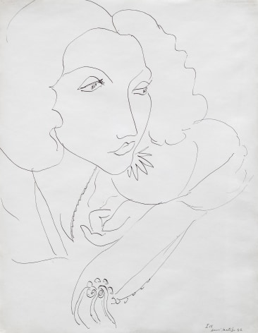 HENRI MATISSE French, 1869-1954 . &quot;Th&egrave;mes et Variations&quot; Series I Variation 15, January 1942    . Pen and ink on paper 20 1/4 x 15 1/2 in. (51.4 x 39.4 cm)