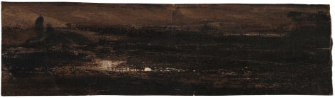 Victor Hugo  Marine   Pen and brown ink with wash on paper 1 5/8 x 6 1/4 inches