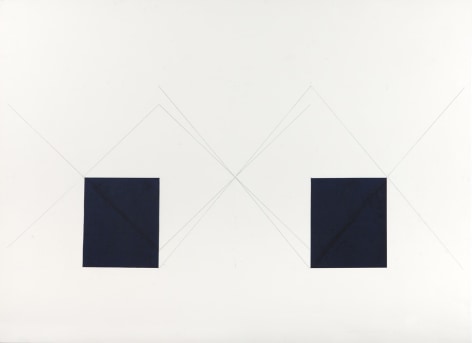 Dorothea Rockburne, Indication of Installation, Hartford Piece, 1973  38 x 50 inches  Carbon paper and carbon lines on paper
