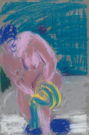 George Segal, Untitled Series IV #2 (Nude on Tub), 1964, Pastel on paper 18 x 12 inches