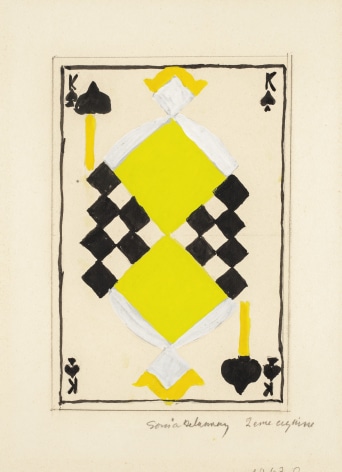 King of Spades - Project for a Card Game (Row de pique - Projet pour jeu de cartes), 1959, Paris  Gouache on paper 9 x 7 inches