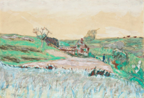 Pierre Bonnard, Maison dans la Vall&eacute;e, c. 1922,  Watercolor, oil, gouache and pencil 11 x 15 3/8 inches