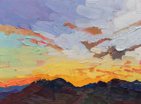 Last Day Sunrise, 2023    Oil on panel, 9 x 12 inches