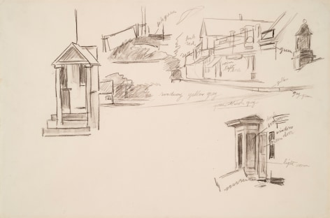 Edward Hopper Study for Portrait of Orleans, 1950  Pencil on Bond paper 10 1/2 x 16 inches