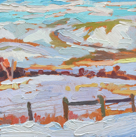 Snowy Fields, 2022    Oil on panel 4 x 4 inches