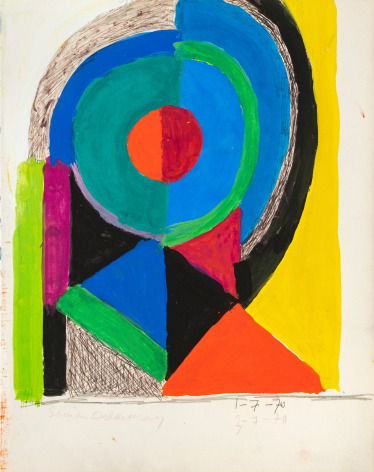 Rhythm in Color (Rythme couleur), 1970, Paris  Gouache, felt pen and pencil on paper 11 1/4 x 9 inches