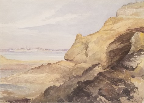 Eugene Isabey (French, 1803-1886),  Inlet Landscape, 1854 Watercolor with pencil on paper 9 5/8 x 13 1/8 in. (24.5 x 33.5 cm) Signed and dated lower right