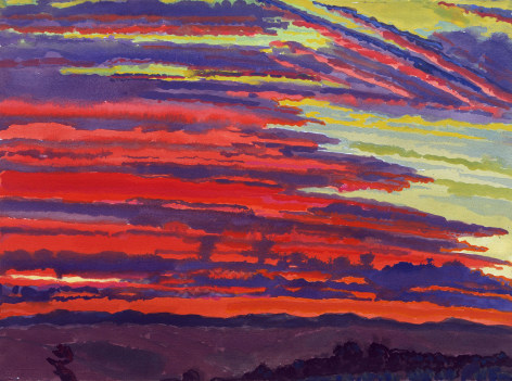 Graham Nickson,   Sarageto Dawn: Red Sky, Last Day, 2007    Watercolor on paper 22 x 30 inches