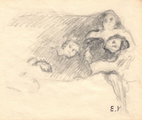 Trois personnages sur un canape    Pencil on paper 14 x 11 cm