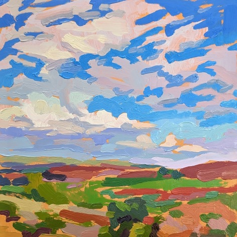 Cloudy New Mexico, 2024    Oil on panel 8 x 8 inches