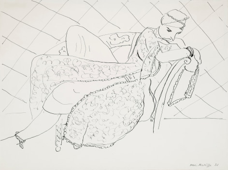 Henri Matisse  La femme en costume persan, 1931  Pen and ink on paper 11 1/8 x 15 in. (28.3 x 38 cm)