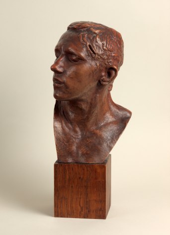 Auguste Rodin, Bust of the Age of Bronze (Buste de l'age d'Airain, moyen mod&egrave;le), 1917  Patinated terracotta  H: 8 1/2 in  Signed on back of the neck