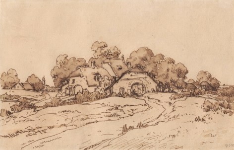 Theodore Rousseau Houses Under the Trees, c. 1860-62