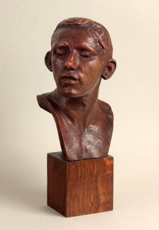 Auguste Rodin, Bust of the Age of Bronze, Conceived 1875&ndash;76; reduced version realized in 1903&ndash;04, this cast c. 1917, Patinated terracotta