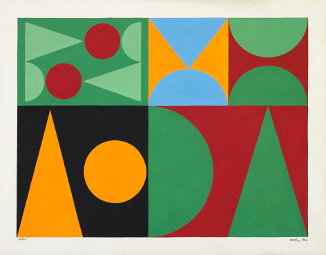 Auguste Herbin, Poker, 1946    11 3/4 x 15 3/4 inches Gouache on paper