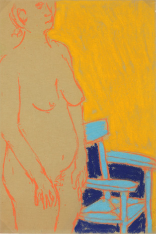 George Segal, Untitled (Nude with Blue Chair), 1965    Pastel on paper 18 x 12 inches