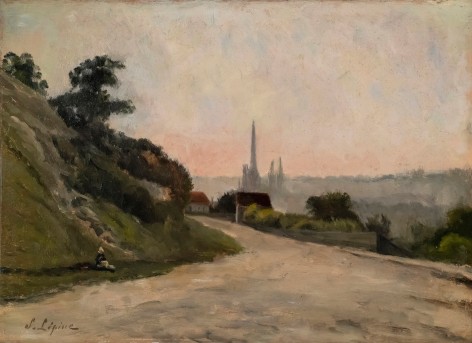 STANISLAS LEPINE French, 1835-1892 . Panoramic View of Rouen (Vue panoramique de Rouen),  c. 1876-1880   Oil on cradled panel