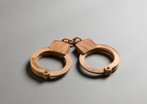 Handcuffs&nbsp;手铐2012Huali wood&nbsp;花梨木15 3/4 x 5 1/4 x 11 in (40 x 13 x 28 cm)