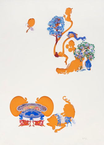 Wu Jian&rsquo;an&nbsp;邬建安&nbsp;(b. 1980), Orange-Red Garden&nbsp;橙红色的花园, 2014