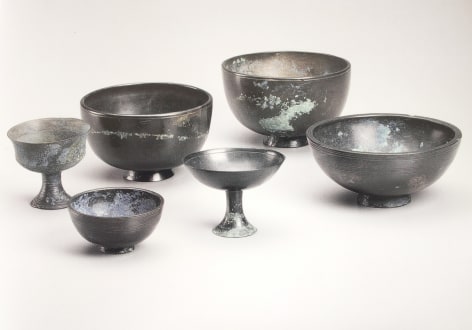 A Set of Six Bronze Vessels
