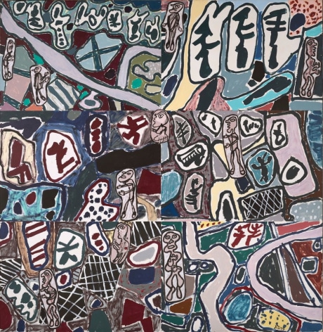 Site Agreste, 1977, Acrylic and paper collage on canvas