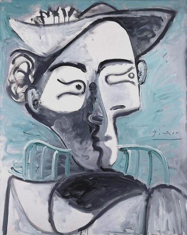 Pablo Picasso Femme au chapeau assise. Buste, 1962
