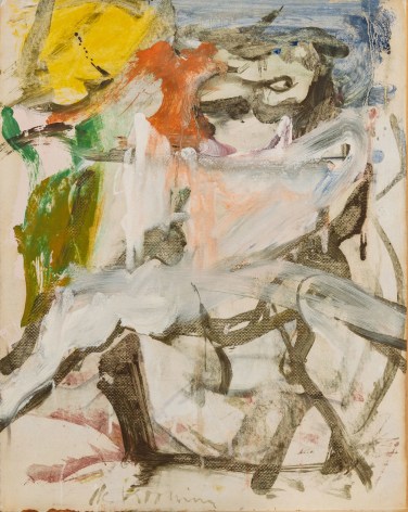 Untitled (Woman and a Man with Mustache), 1959, Oil on paper laid down on canvas