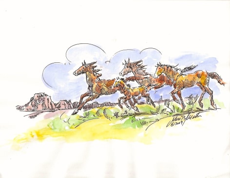 running horses