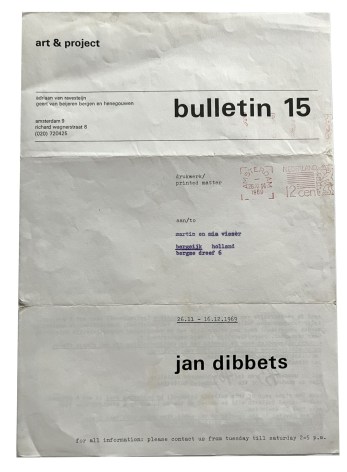 Jan Dibbets Art &amp; Project Bulletin 15, Alternate Projects