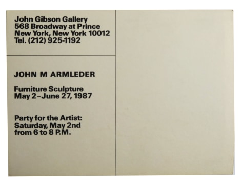 John Armleder, Furniture Sculpture, John Gibson Gallery, Alternate Projects