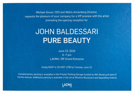 John Baldessari- Pure Beauty, Alternate Projects