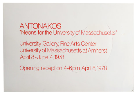 Antonakos, &ldquo;Neons for the University of Massachusetts&rdquo;, Alternate Projects