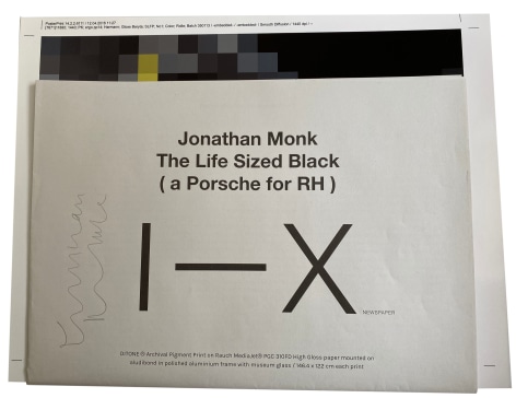 Jonathan Monk Unused Test Print Porsche RH, Alternate Projects