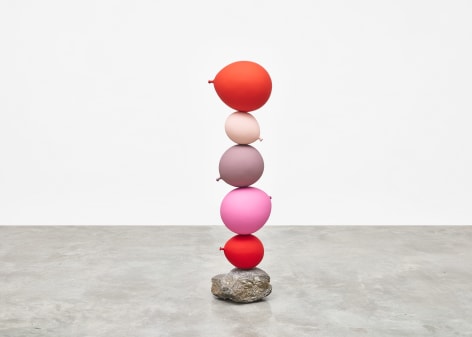 Gimhongsok (b. 1964), Untitled (Short People), Red, Pink, Pink, Pink, Red, 2018, Cast bronze, stone, Sculpture, 50.39 x 13.78 x 12.6 inches, 128 x 35 x 32 cm, Gimhongsok: Dwarf, Dust, Doubt at Tina Kim Gallery