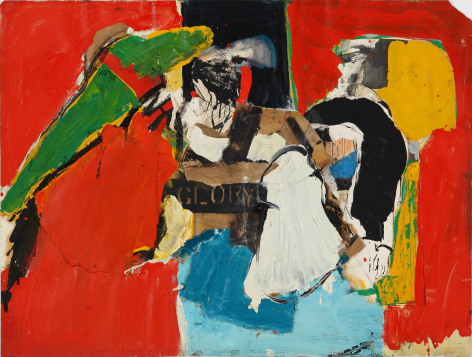 Glory, c. 1960s.&nbsp;Acrylic, ink and paper collage on paper mounted on canvas.&nbsp;18.11 x 24.02 inches&nbsp;(46 x 61 cm)