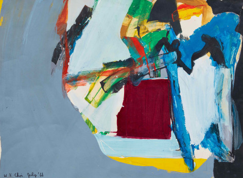 Untitled, 1966. Acrylic on paper. 16.73 x 22.83 inches (42.5 x 58 cm)