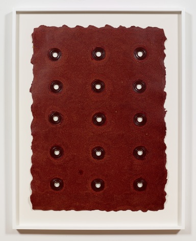 Aperture #2, 2013, Monotype on grommeted Twinrocker paper