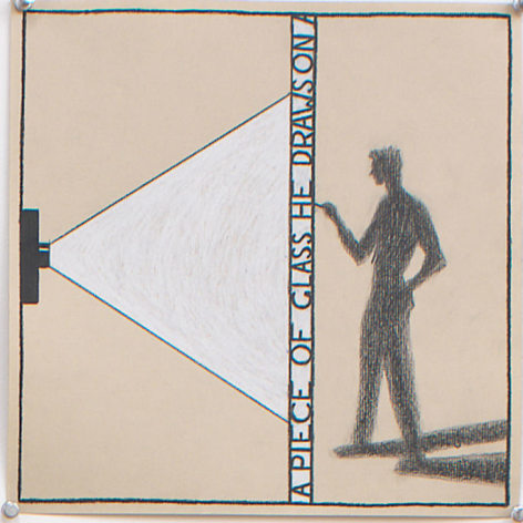 He Draws on a Piece of Glass, 1997, Pencil on paper
