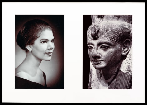Miscegenated Family Album (Sisters IV), L: Devonia&#039;s sister, Lorraine; R: Nefertiti&#039;s sister, Mutnedjmet, 1980/1994, Cibachrome print, 26h x 37w in (66.04h x 93.98w cm)